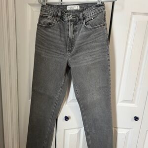 Gray Straight-Leg Jeans